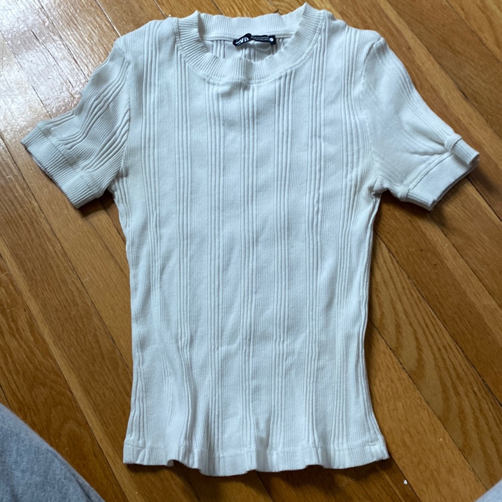 cream zara top